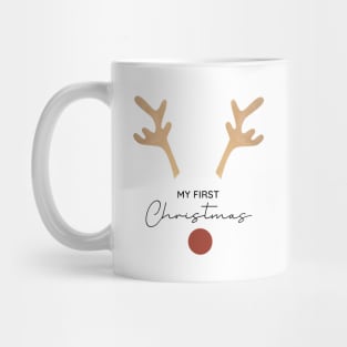 Baby's First Christmas, New Baby Gift Reindeer Christmas, 1st Christmas Bodysuit for Baby Mug